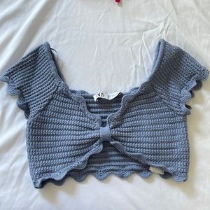 Zara purple knit crop top